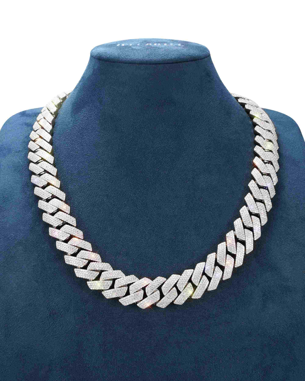 Moissanite Cuban Link Chain 14K Gold (ALL SIZES) - 20MM White Gold