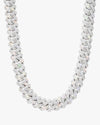 Moissanite Cuban Link Chain 14K Gold (ALL SIZES) - 20MM White Gold