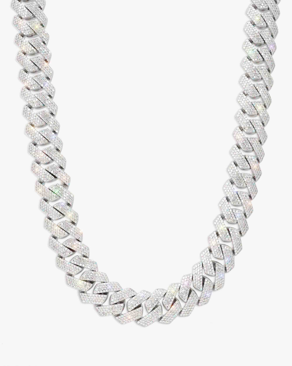 Moissanite Cuban Link Chain 14K Gold (ALL SIZES) - 20MM White Gold