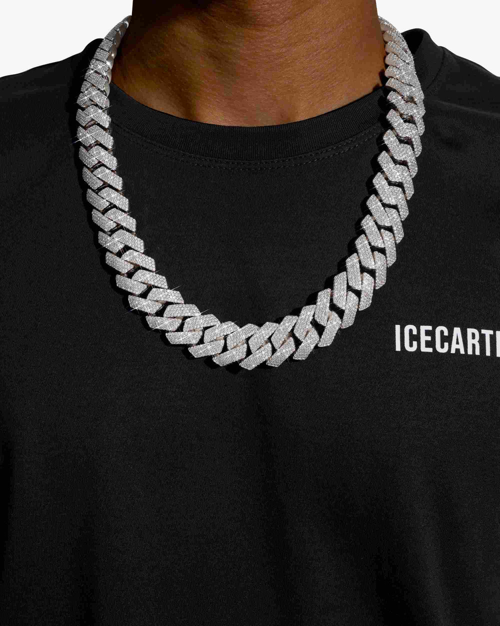 Moissanite Cuban Link Chain 14K Gold (ALL SIZES) - 20MM White Gold