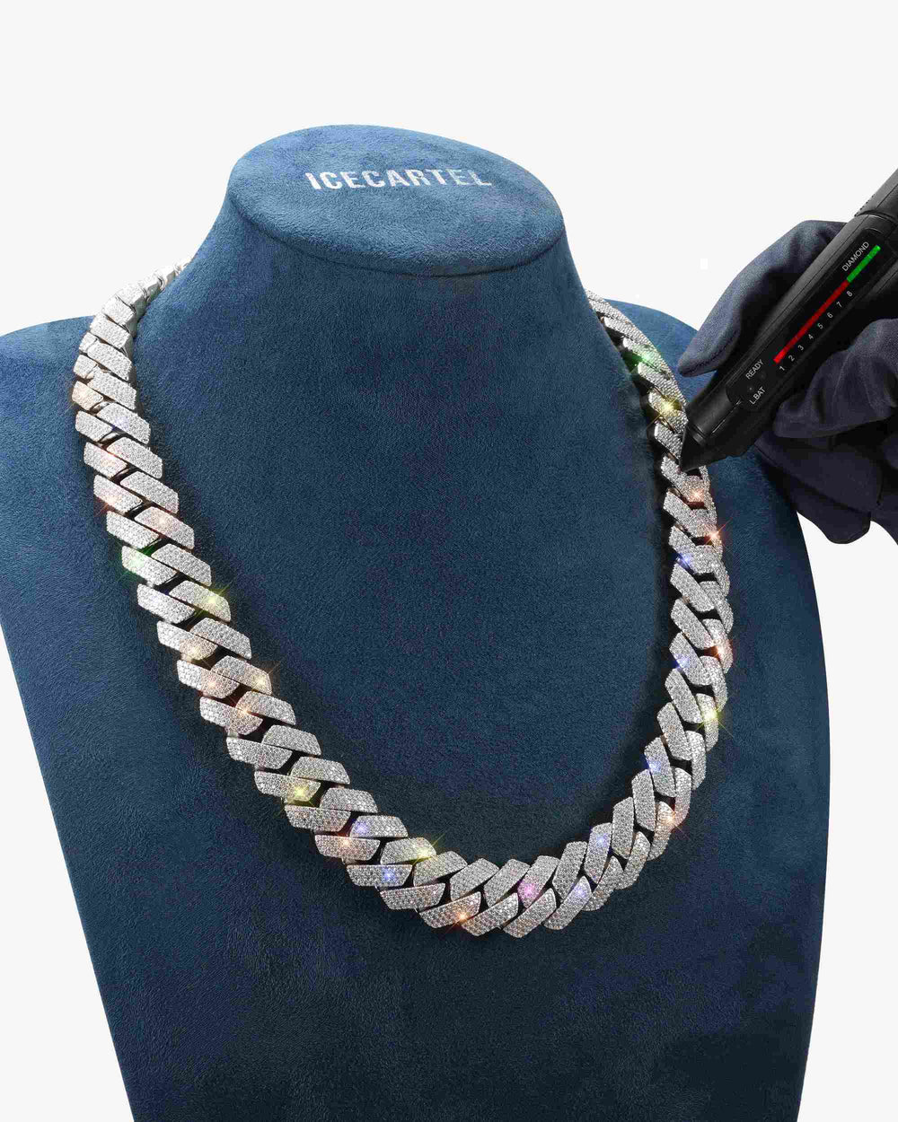 Moissanite Cuban Link Chain 14K Gold (ALL SIZES) - 20MM White Gold