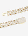 Moissanite Cuban Link Chain 14K Gold (ALL SIZES) - 15MM Yellow Gold