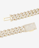 Moissanite Cuban Link Chain 14K Gold (ALL SIZES) - 15MM Yellow Gold