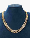 Moissanite Cuban Link Chain 14K Gold (ALL SIZES) - 15MM Yellow Gold