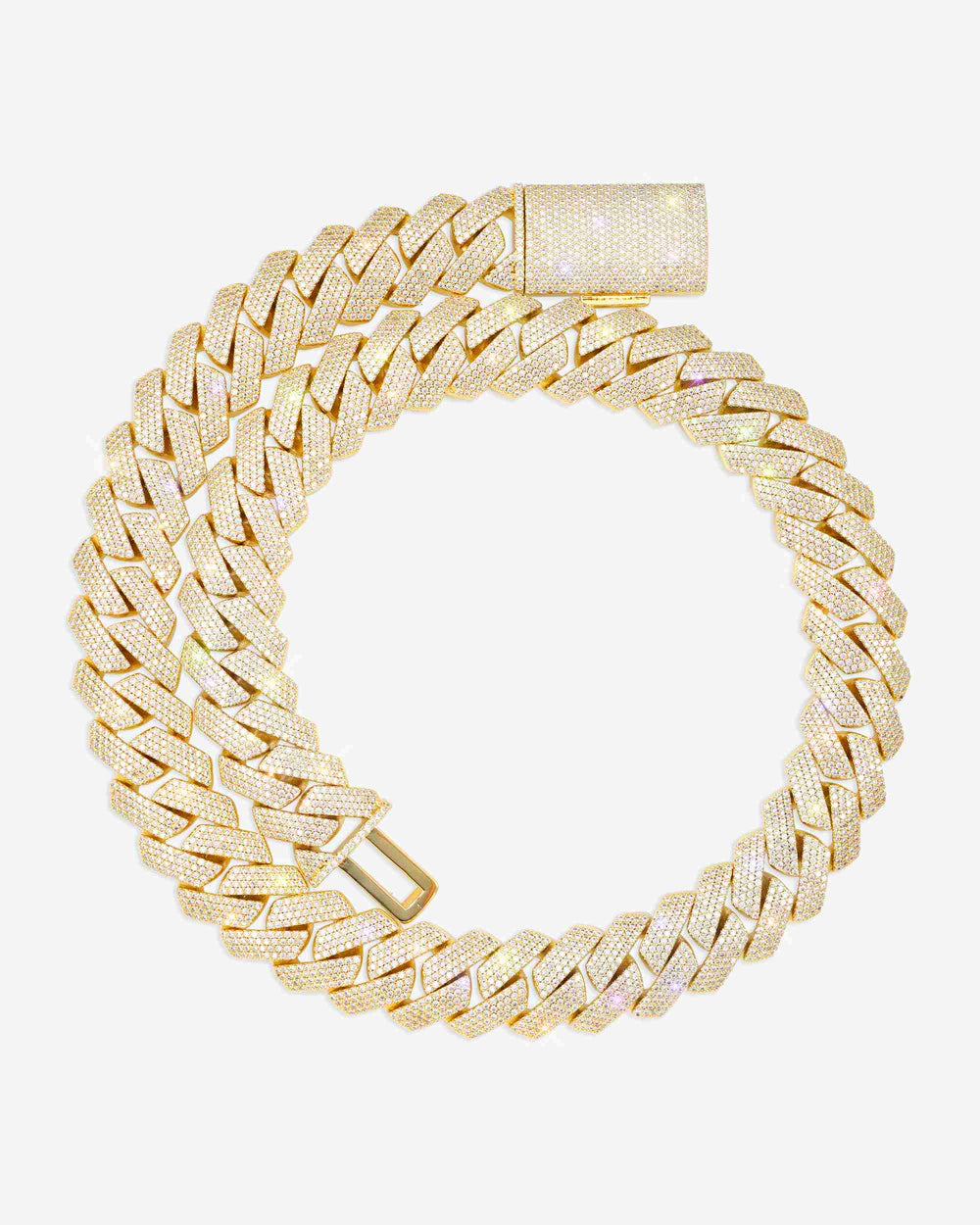 Moissanite Cuban Link Chain 14K Gold (ALL SIZES) - 20MM Yellow Gold
