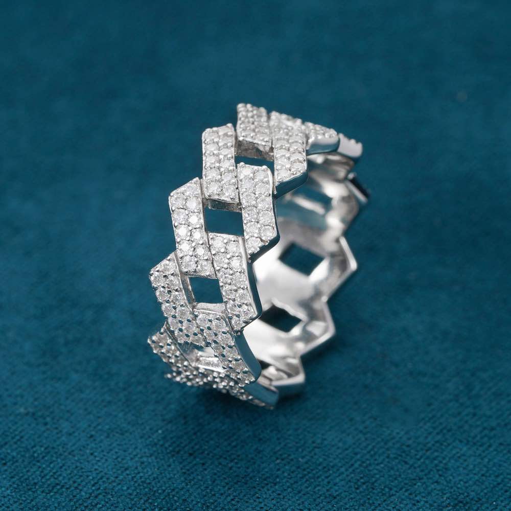 0.45 Ct Cuban Link Diamond Ring - OROGEM Jewelers