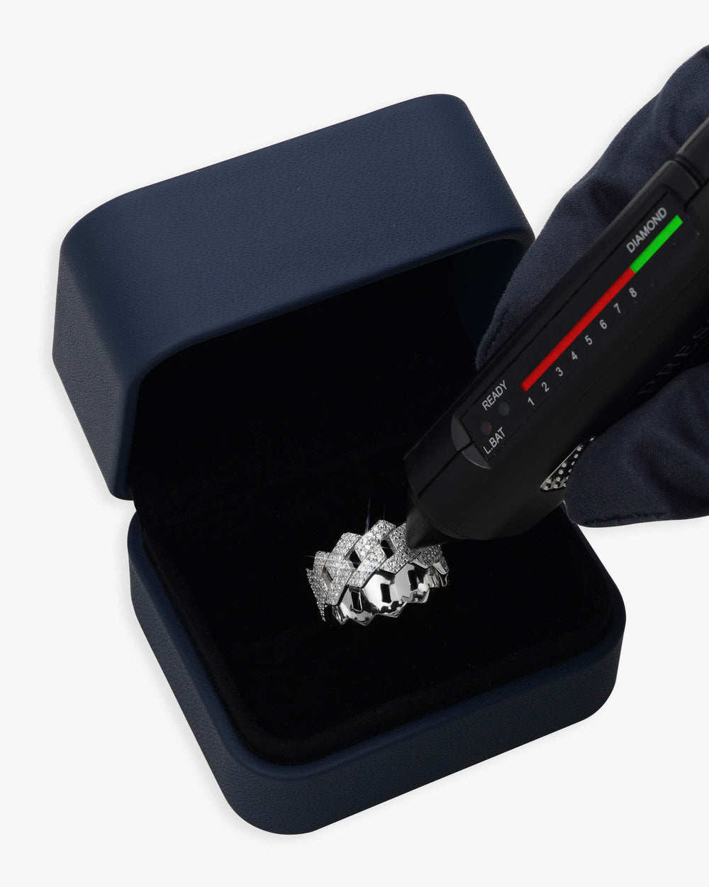 moissanite cuban link ring 14k icecartel box