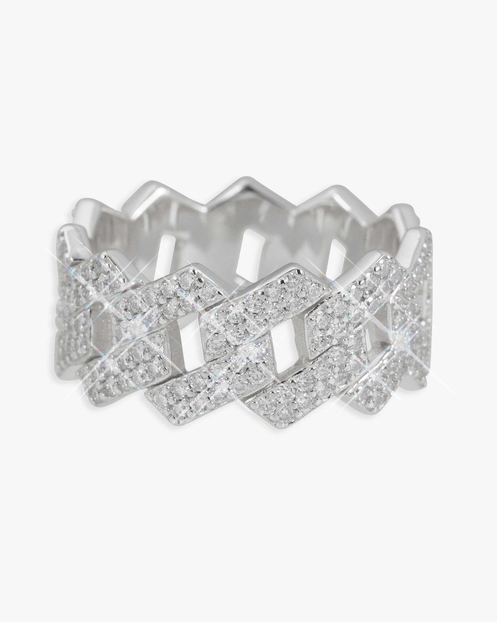 moissanite cuban link ring 14k icecartel side
