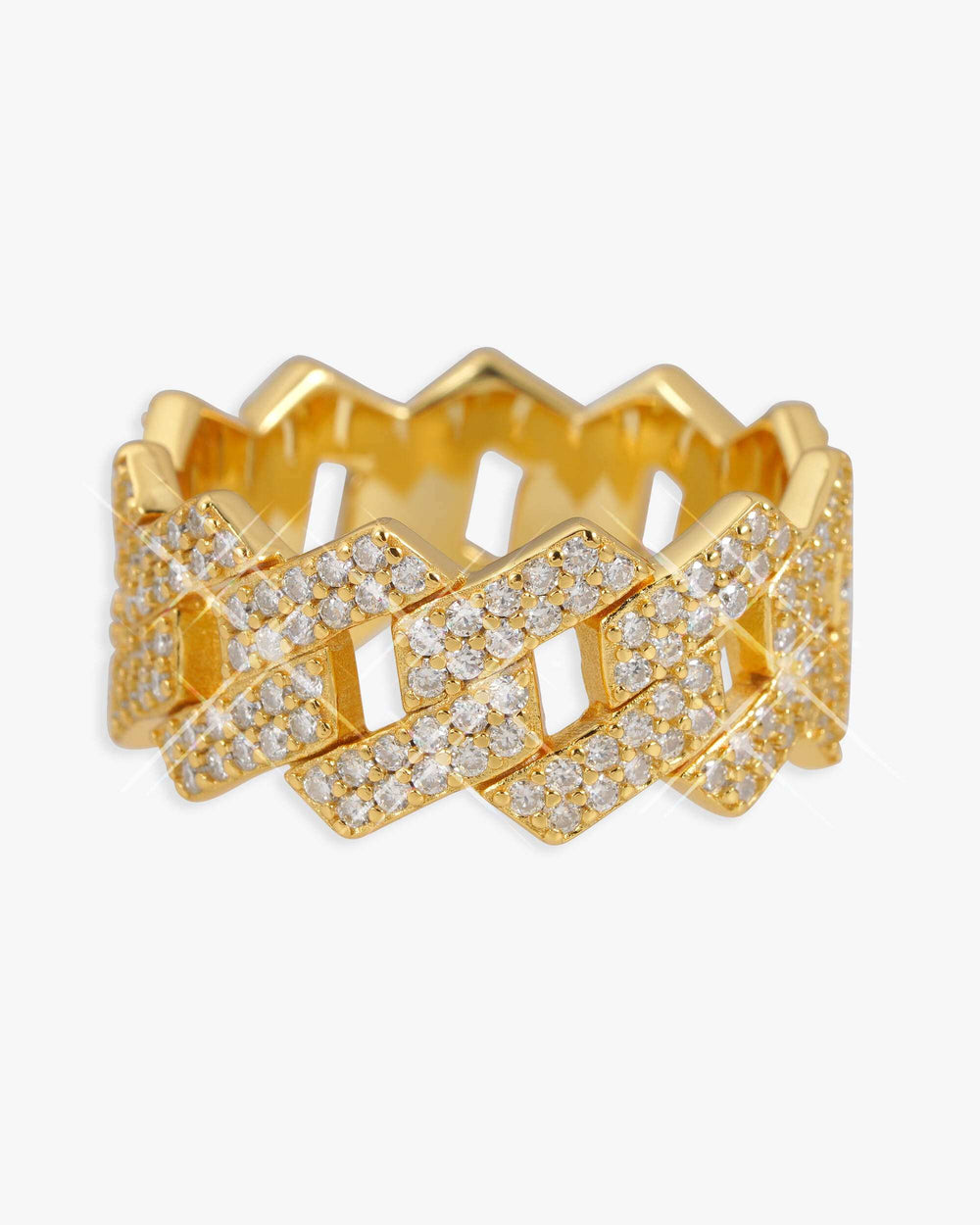 moissanite cuban link ring 14k icecartel yellow side