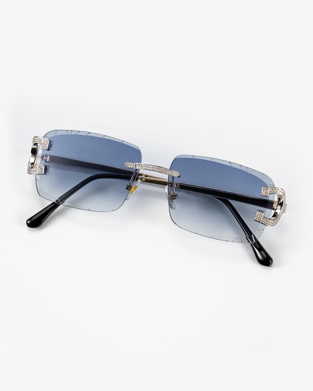 moissanite diamond classic sunglasses 14k gold icecartel blue