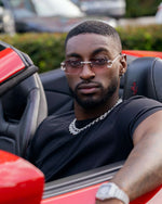 Moissanite Diamond Classic Sunglasses 14K Gold - Pink