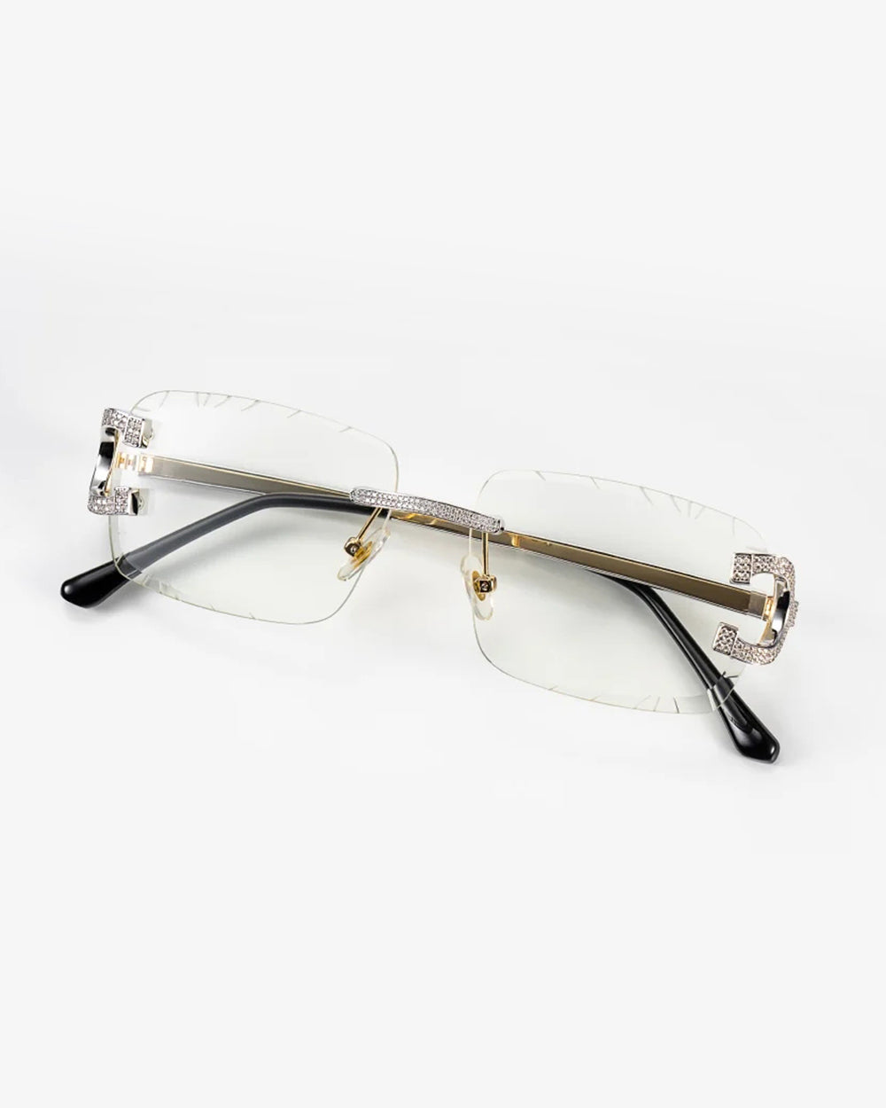 moissanite diamond classic sunglasses 14k gold icecartel clear