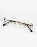 Moissanite Diamond Classic Sunglasses 14K Gold - Clear