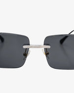 Moissanite Diamond Classic Sunglasses 14K Gold - Black