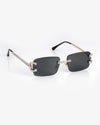 Moissanite Diamond Classic Sunglasses 14K Gold - Black