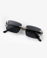 Moissanite Diamond Classic Sunglasses 14K Gold - Black