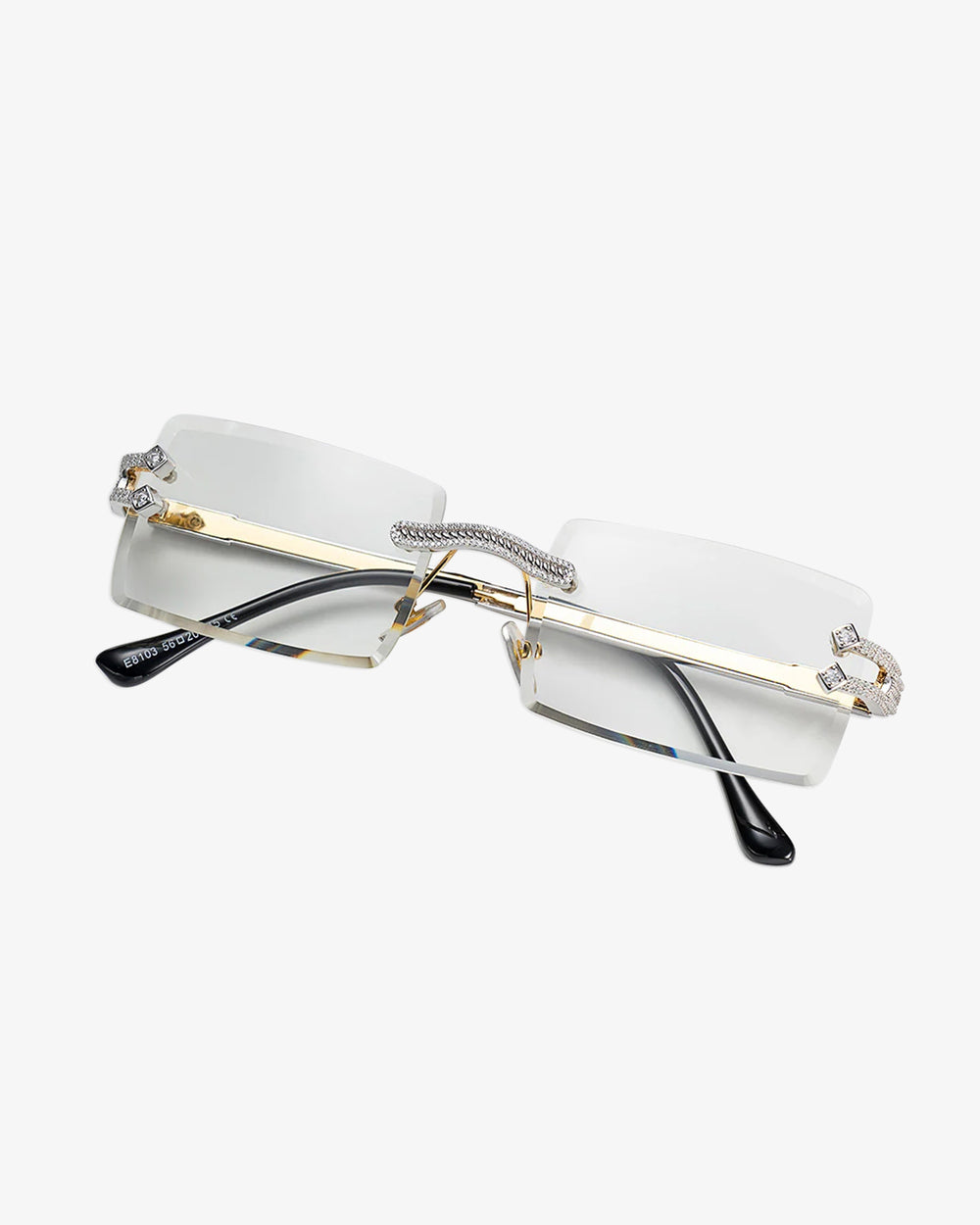 moissanite diamond rectangle sunglasses 14k gold icecartel clear