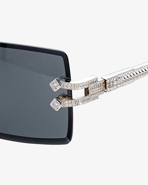 moissanite diamond rectangle sunglasses 14k gold icecartel edge