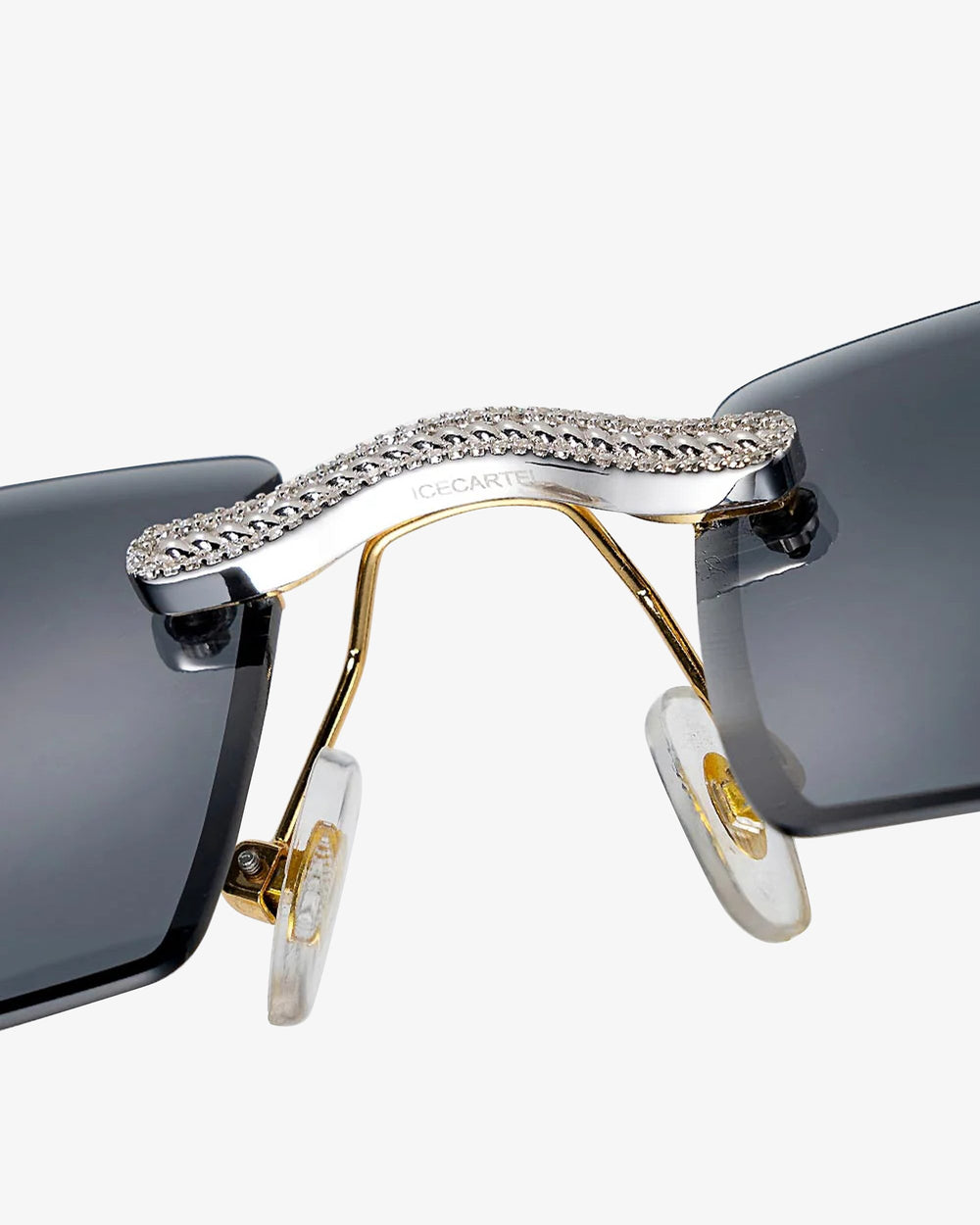 moissanite diamond rectangle sunglasses 14k gold icecartel link