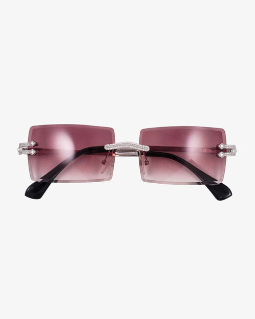 moissanite diamond rectangle sunglasses 14k gold icecartel red