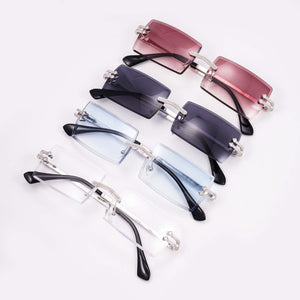 New Cut Lens Sunglasses square Rimless Sunglasses High Quality Unisex Diamonds 41fYiB23e6L._AC_UY350_.jpg main image 4