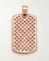 Moissanite Dog Tag Cross Pendant 14K Gold - Rose Gold