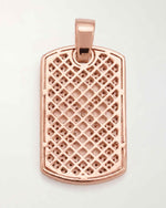 Moissanite Dog Tag Cross Pendant 14K Gold - Rose Gold