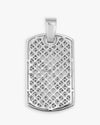 Moissanite Dog Tag Cross Pendant 14K Gold - White Gold