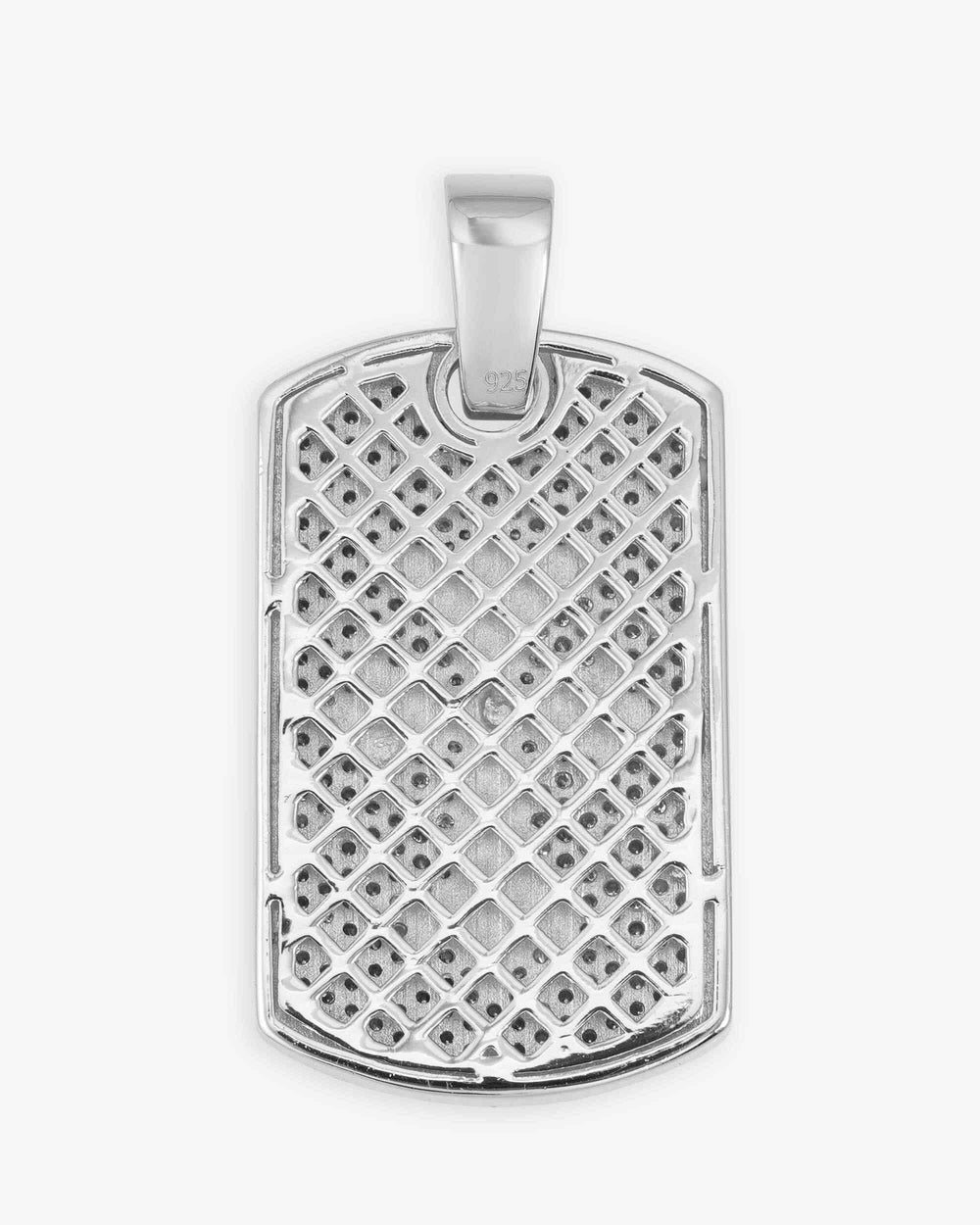 moissanite dog tag cross pendant 14k gold white icecartel back