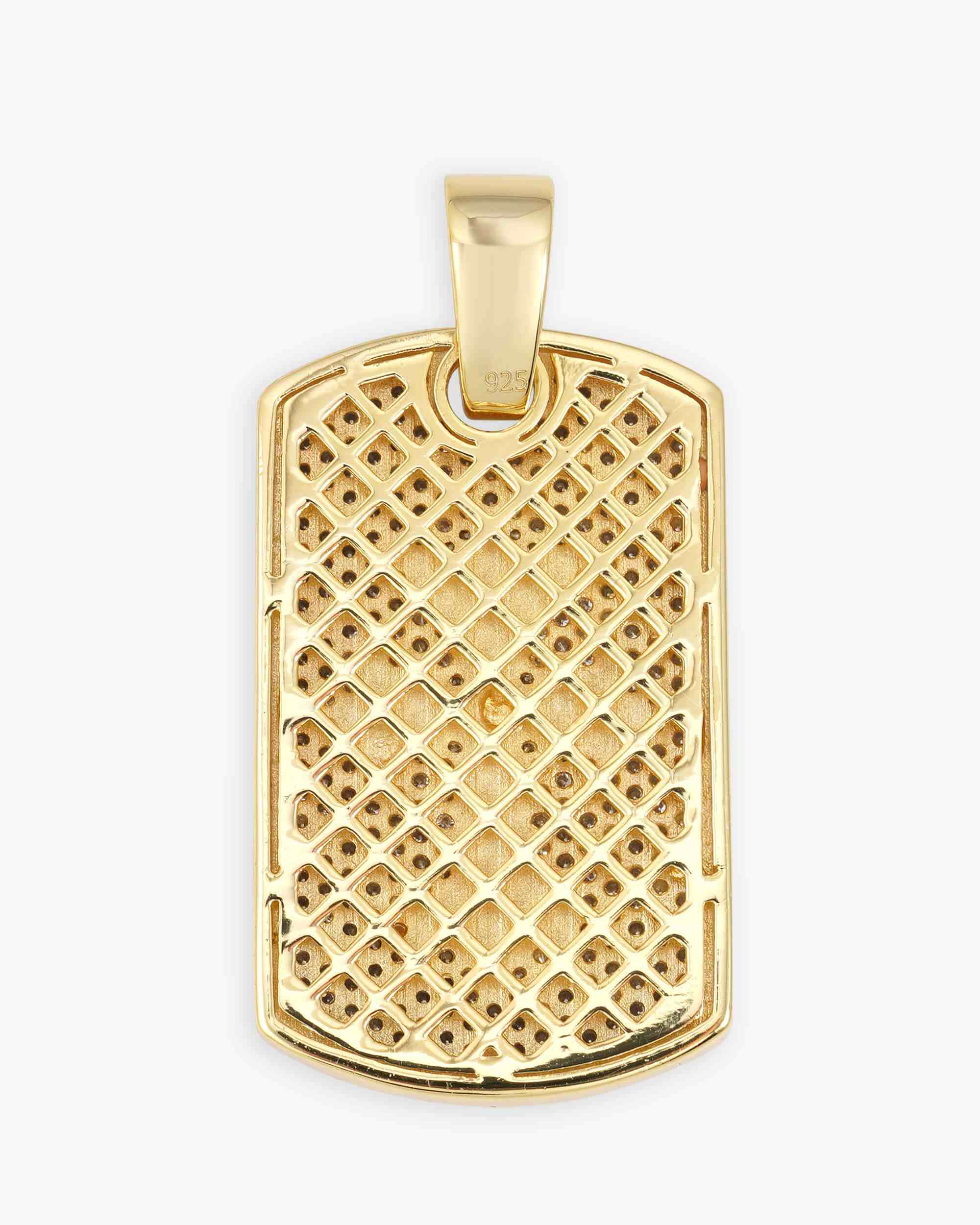 Moissanite Dog Tag Cross Pendant 14K Gold - IceCartel™