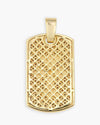 Moissanite Dog Tag Cross Pendant 14K Gold - Yellow Gold