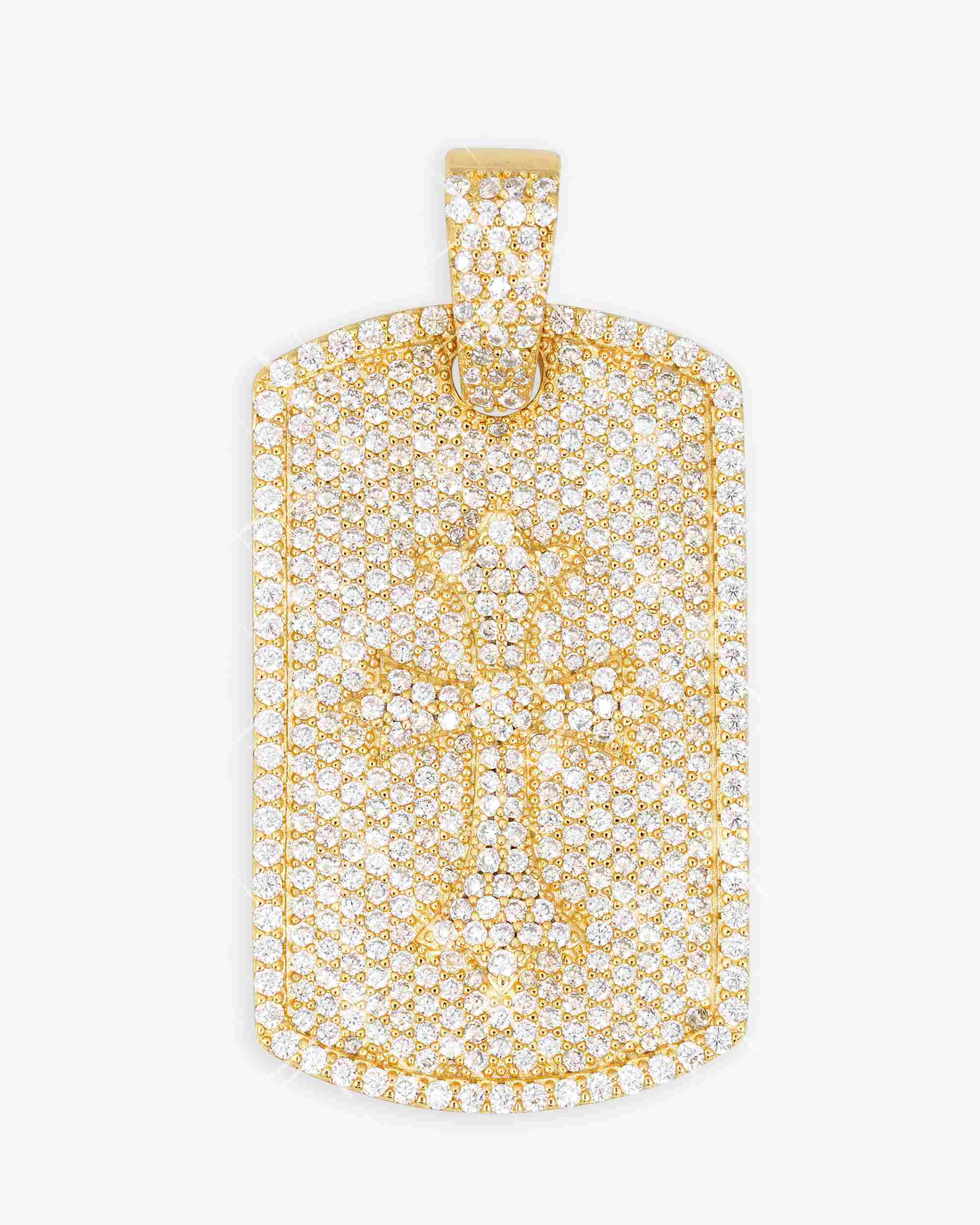 Moissanite Dog Tag Cross Pendant 14K Gold - IceCartel™