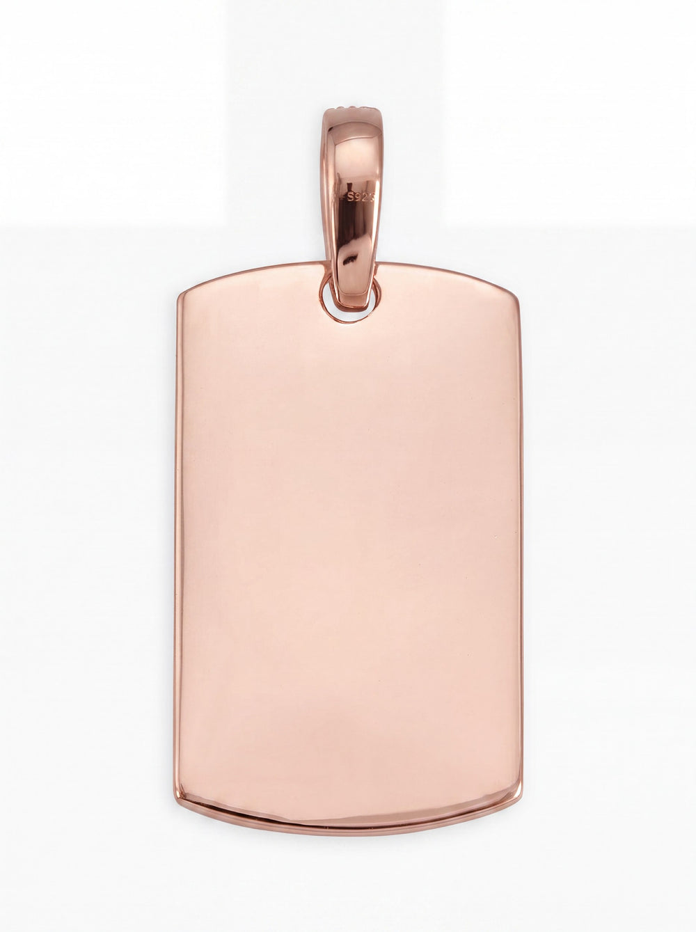 Moissanite Dog Tag Heart Photo Pendant 14K Gold - Rose Gold