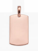 Moissanite Dog Tag Heart Photo Pendant 14K Gold - Rose Gold