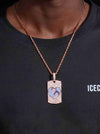 Moissanite Dog Tag Heart Photo Pendant 14K Gold - Rose Gold