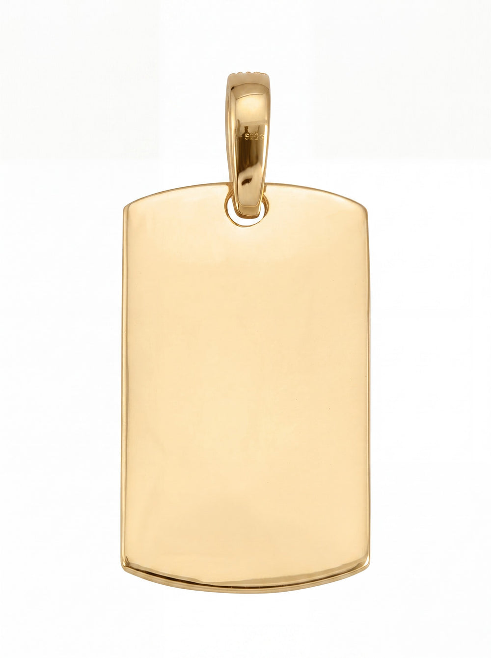 Moissanite Dog Tag Heart Photo Pendant 14K Gold - Yellow Gold