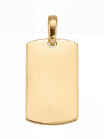 Moissanite Dog Tag Heart Photo Pendant 14K Gold - Yellow Gold