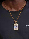 Moissanite Dog Tag Heart Photo Pendant 14K Gold - Yellow Gold