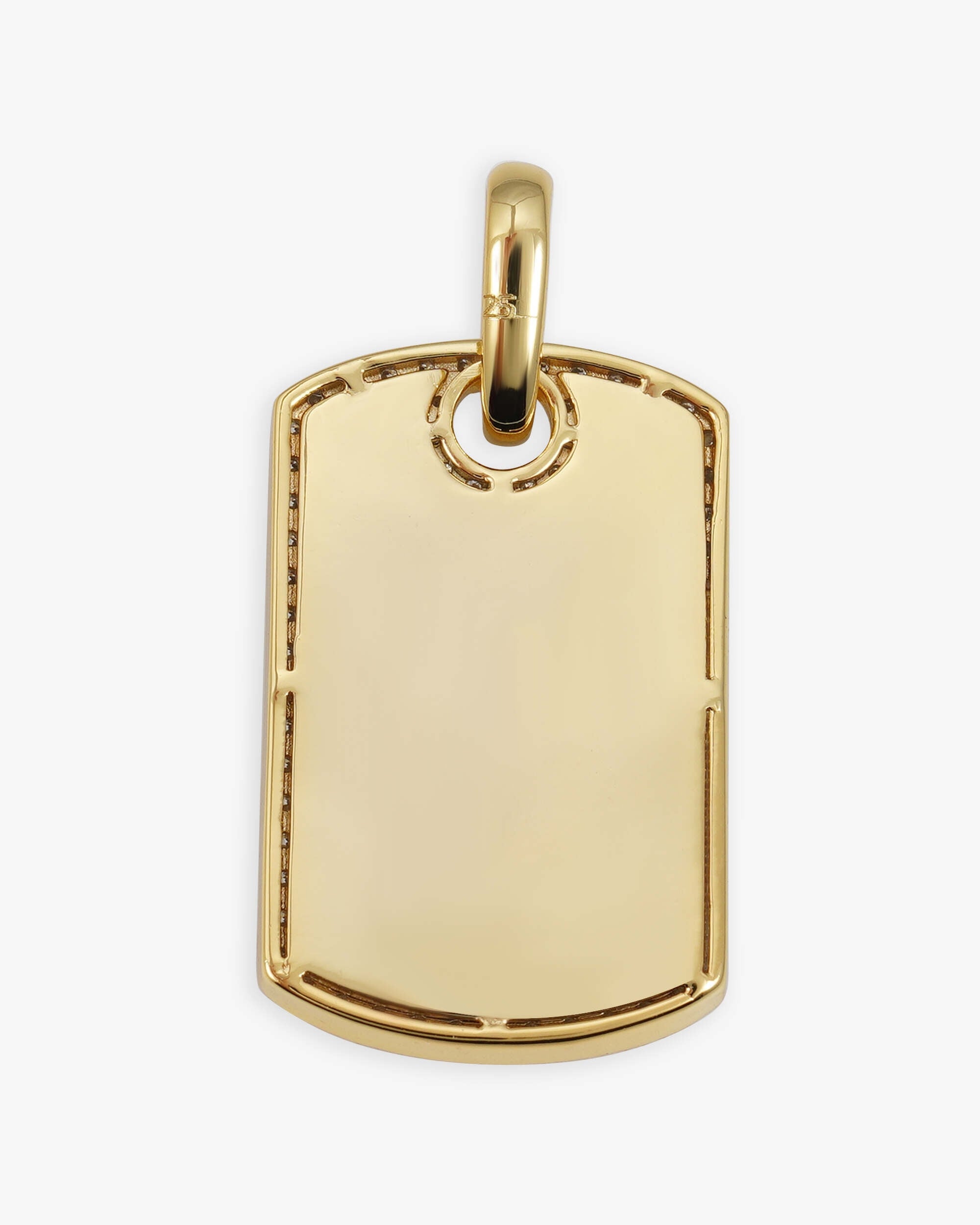 Moissanite Dog Tag Pendant 14K Yellow Gold - VVS Diamonds - IceCartel™