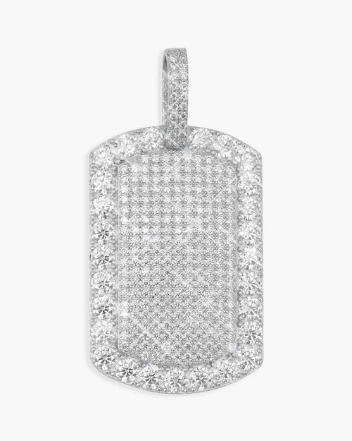 moissanite dog tag pendant 14k white gold icecartel main