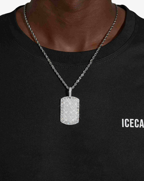 moissanite dog tag pendant 14k white gold icecartel model