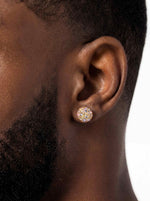 Moissanite Dome Cluster Stud Earrings 14K Gold - Yellow Gold