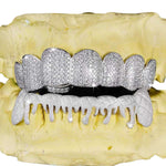 Moissanite Drippy Grillz 14K Gold - White Gold