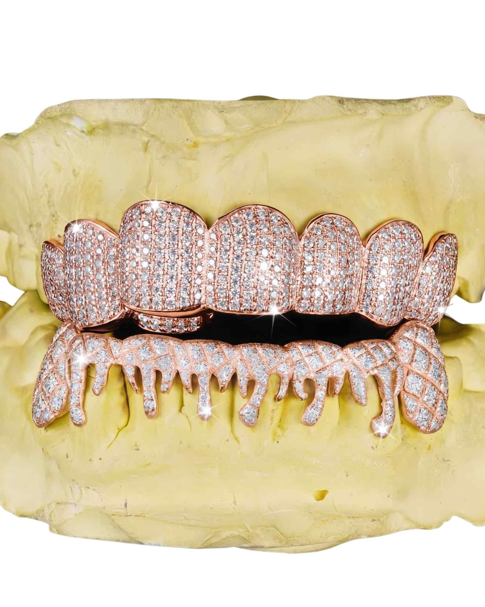 Moissanite Drippy Grillz 14K Gold - Rose Gold