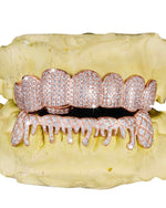 Moissanite Drippy Grillz 14K Gold - Rose Gold
