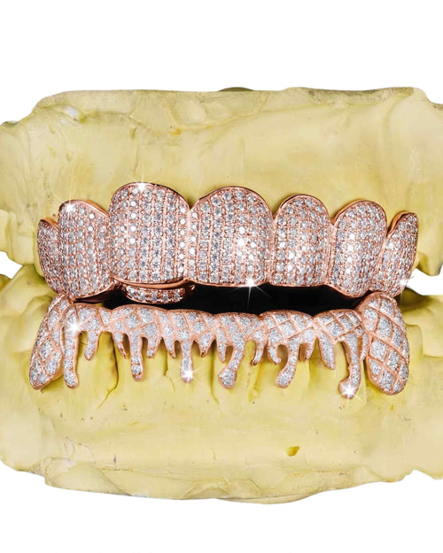 moissanite drippy grillz rose main