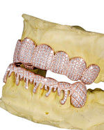 Moissanite Drippy Grillz 14K Gold - Rose Gold