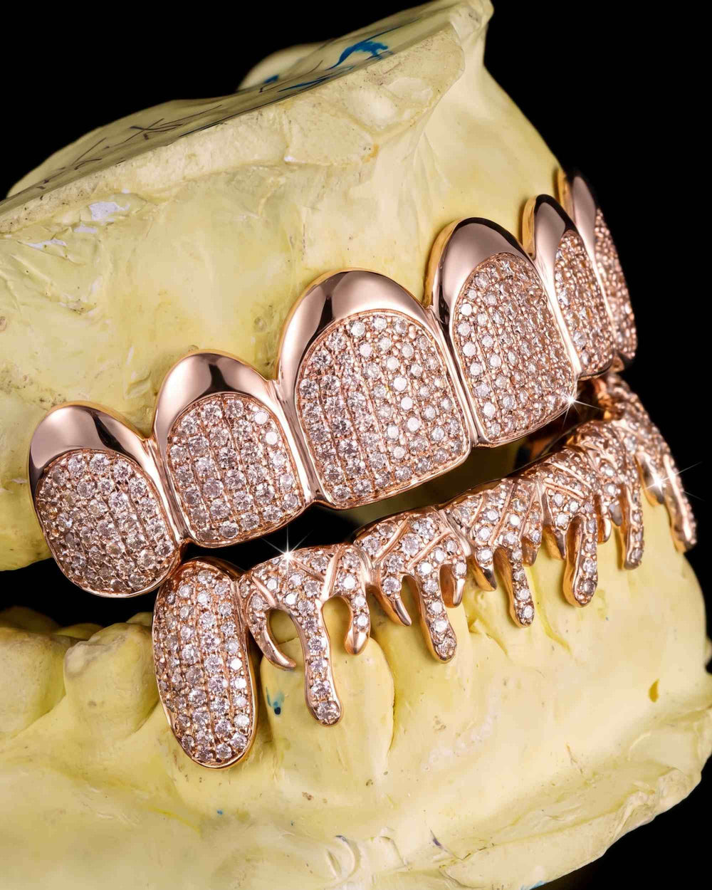 Moissanite Drippy Grillz 14K Gold - Rose Gold