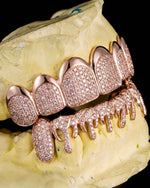 Moissanite Drippy Grillz 14K Gold - Rose Gold