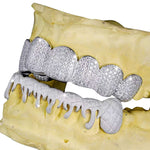 Moissanite Drippy Grillz 14K Gold - White Gold